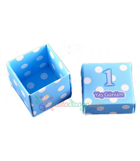 1 Yaş Mavi Renk Sunum Kutuları,10 Adet