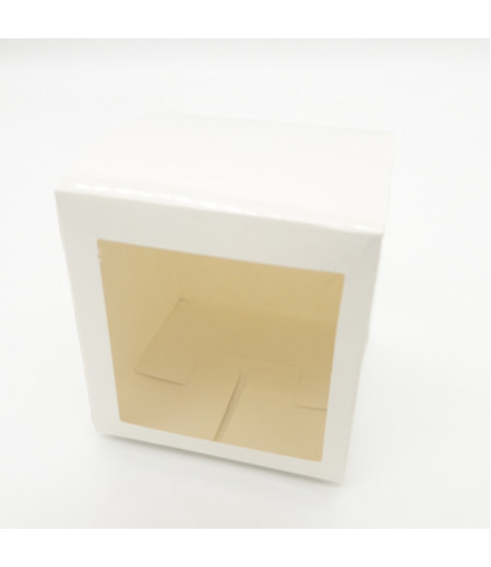6x6x6 Cupcake ve Makaron Sunum Kutusu Beyaz Renk
