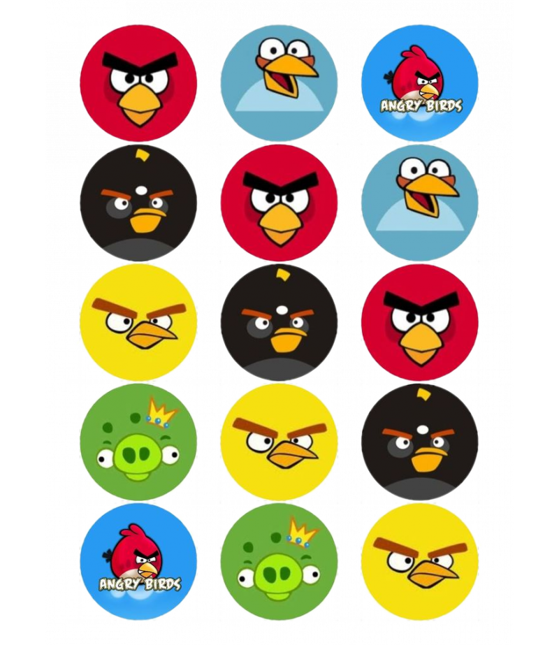 Angry Birds Kurabiye Şeker Hamuru Kağıdı İle Baskı