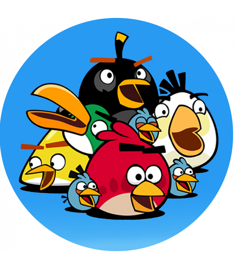 Angry Birds Yuvarlak Şeker Hamuru Kağıdı İle Baskı