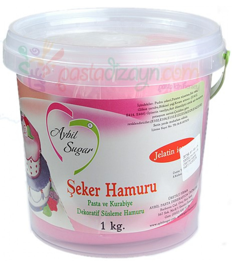 Aybil Pembe Renk Şeker Hamuru,1kg