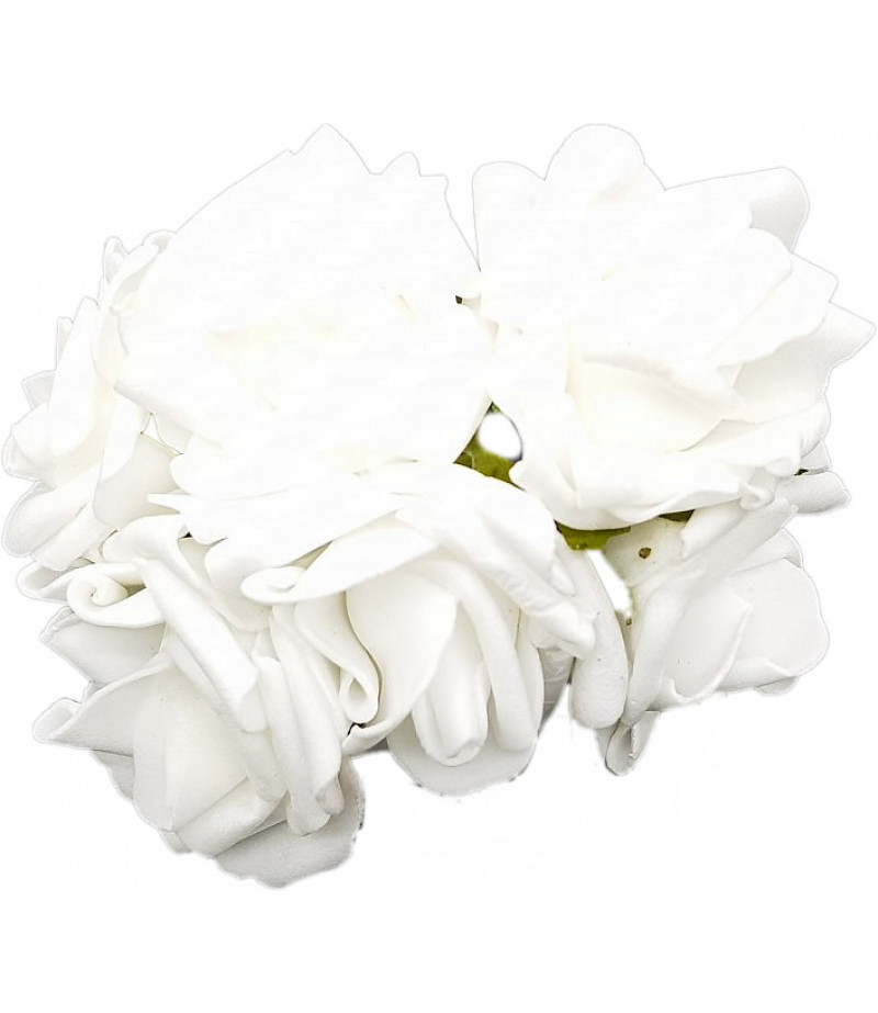 Beyaz Lateks 6lı Gül Çiçek