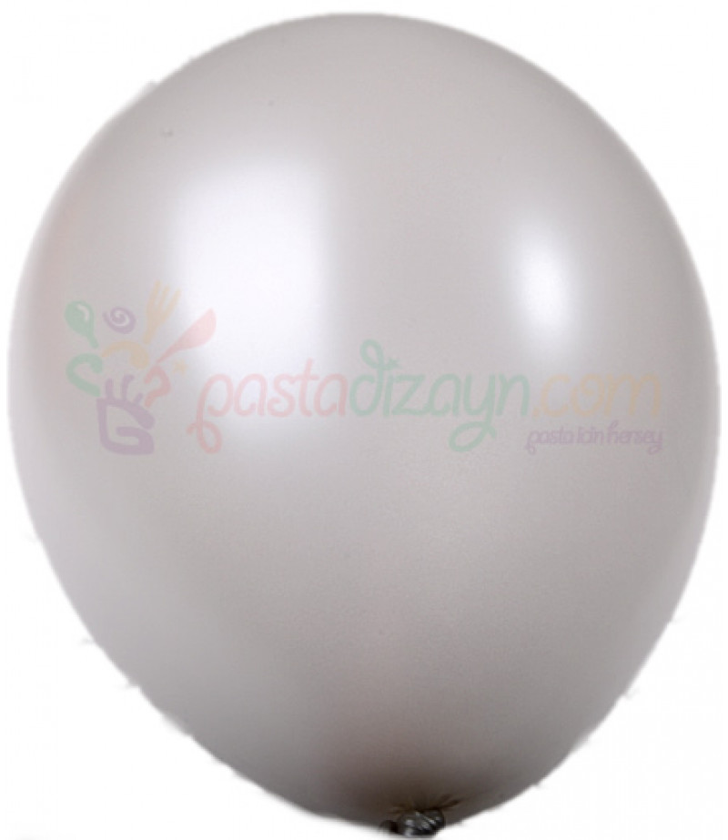 Beyaz Renk Metalik Balonlar,12 Adet