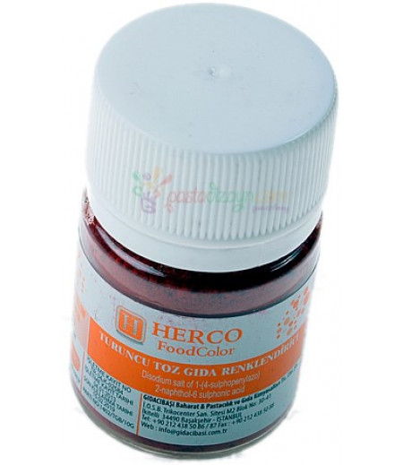 Herco Turuncu Renk Toz Gıda Boyası,10gr