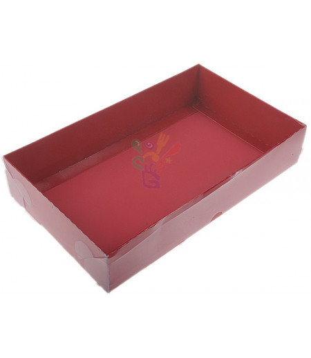 Kırmızı Renk Asetat Kutular,15x25x5cm,Adet