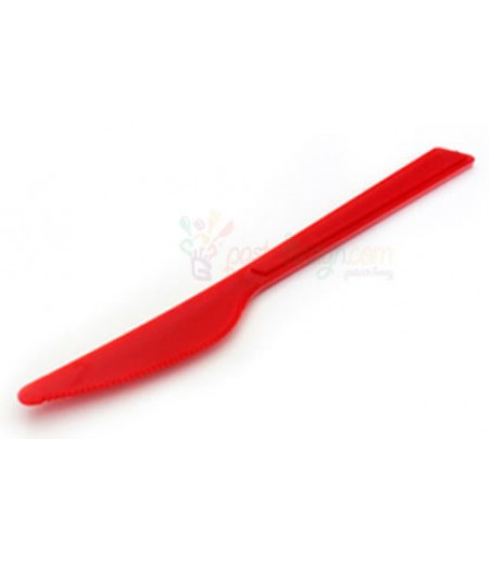 Kırmızı Renk Plastik Bıçak,25 adet