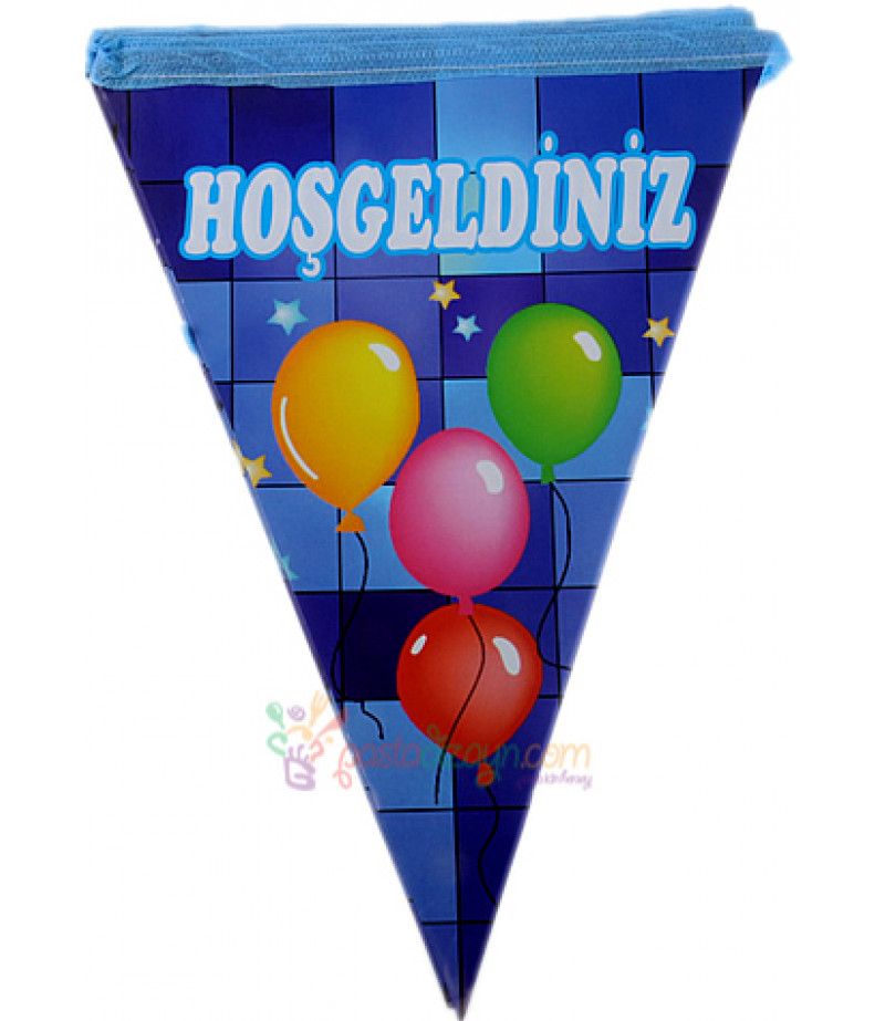 Mavi Renk Balon Temalı Flamalar,Paket