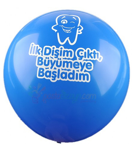 Mavi Renk Dişim Çıktı Balonlar,12 Adet