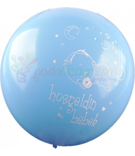 Mavi Renk Hoşgeldin Bebek Balonlar,12 Adet