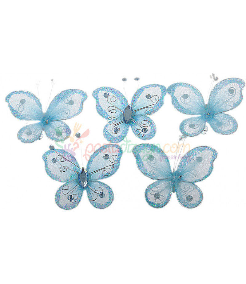 Mavi Renk Kelebek,Motifli Süslemeler