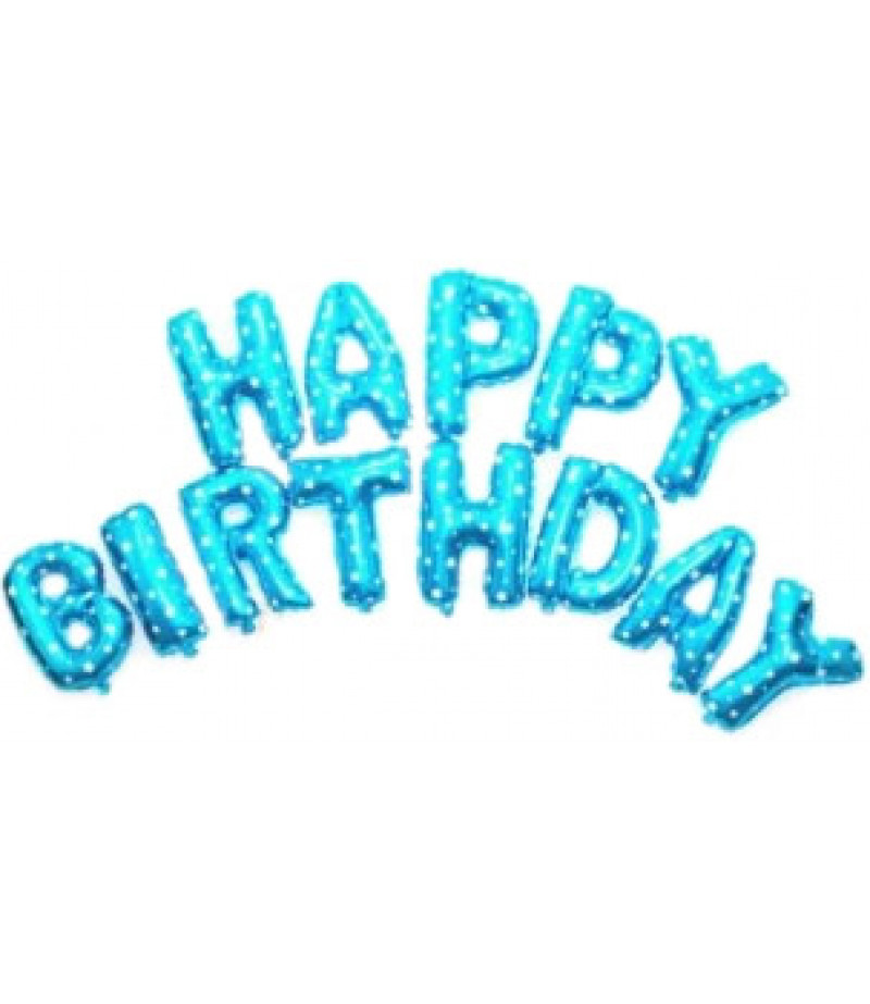Mavi Renkli Happy Birthday Yazılı Folyo Balonlar