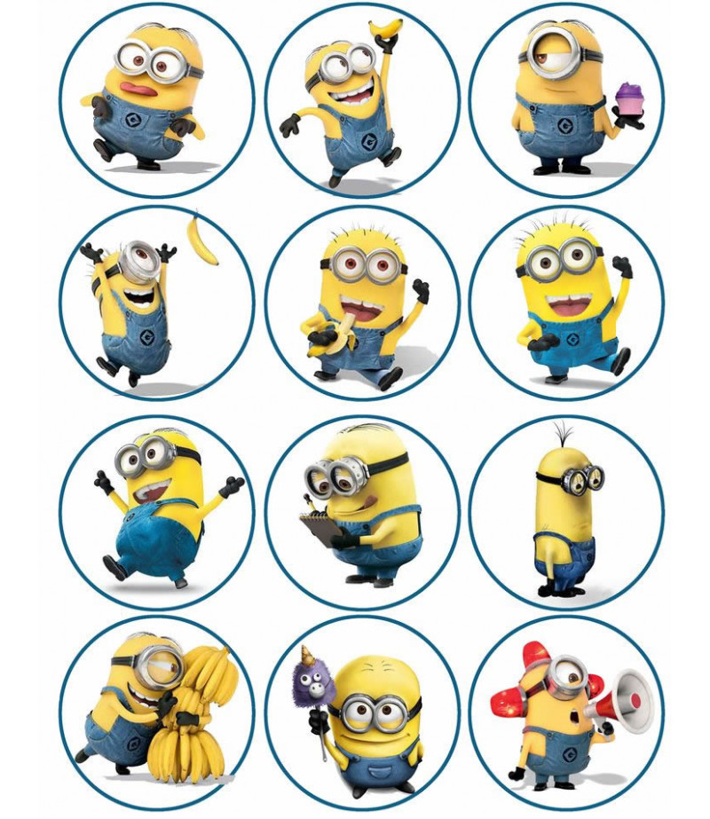 Minions Kurabiye Şeker Hamuru Kağıdı İle Baskı