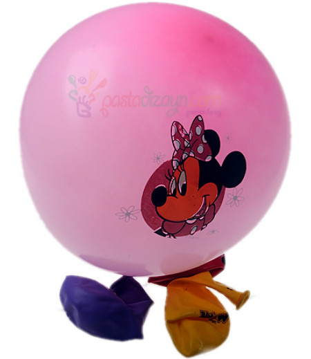 Minnie Mouse Renkli Balon Seti,12 Adet