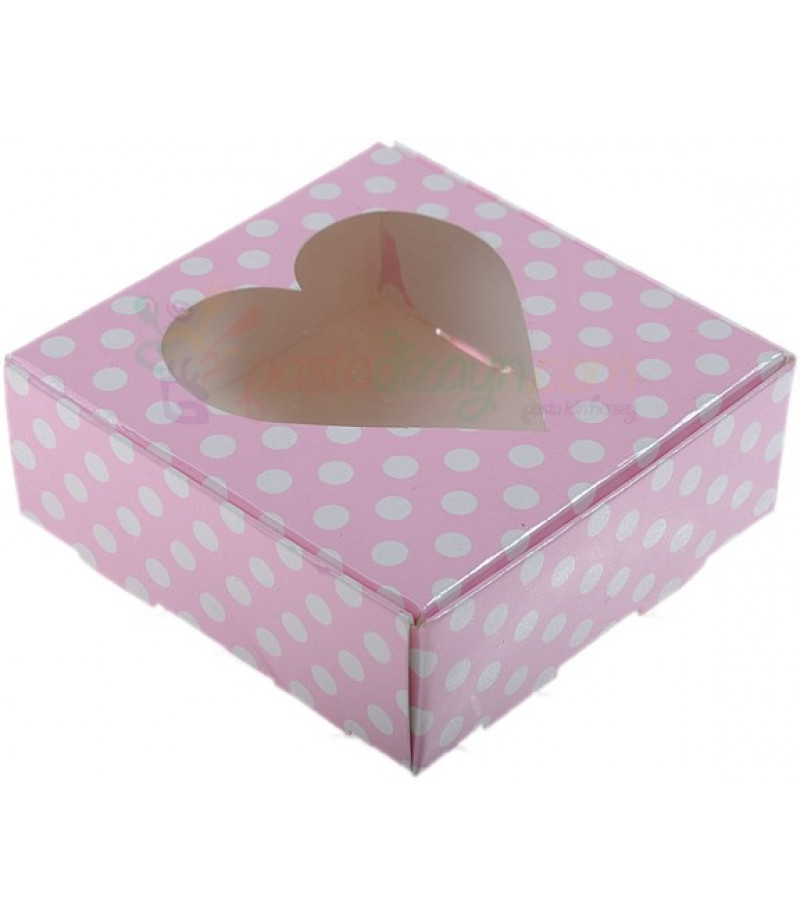 Pembe Renk Kalpli Asetat Kutular,8x8x3cm,5 Adet