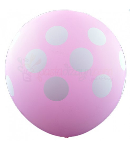 Pembe Renk,Puantiyeli Balon Seti,12 Adet