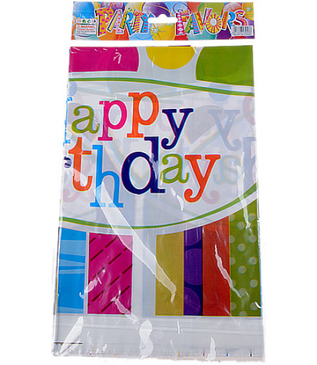 Renkli Happy Birthday Yazılı Masa Örtüsü