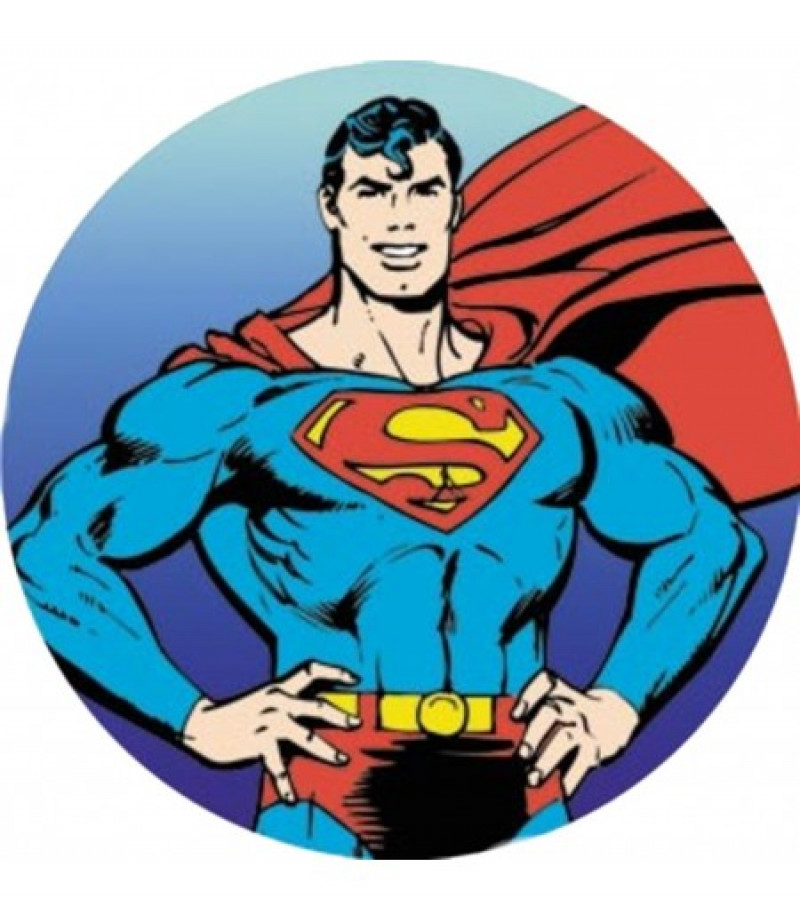 Superman Yuvarlak Şeker Hamuru Kağıdı ile Baskı