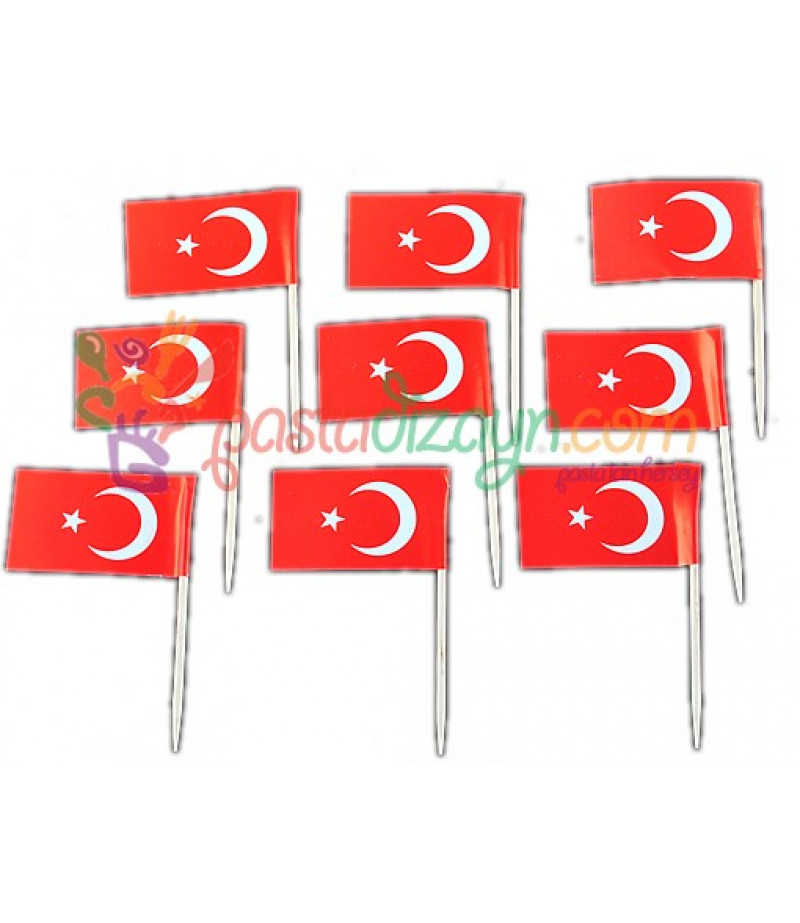 Türk Bayrağı Figürlü Kürdanlar,10 Adet
